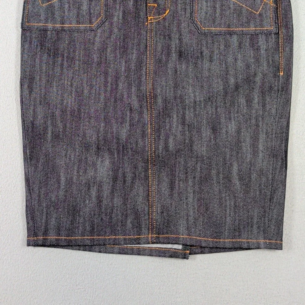 Rock & Republic Skirt Womens 27‎ Blue Denim Contrast Stitching Casual